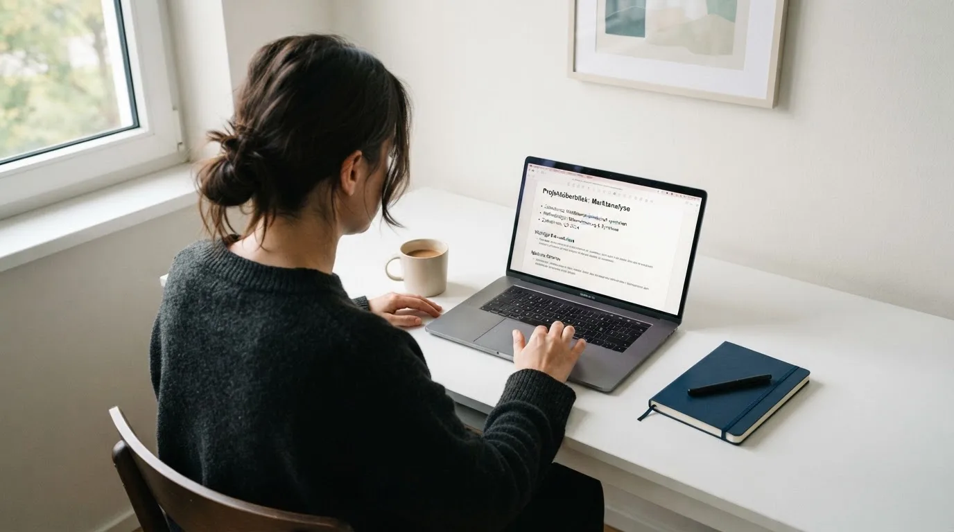 Person am Laptop liest eine Übersichtsseite zu Glücksspielen im Internet — beste online casinos ohne limit